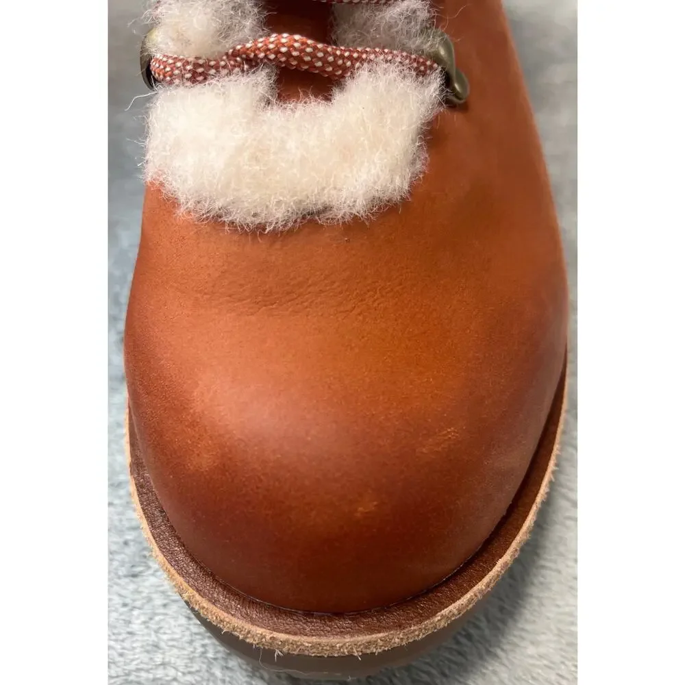 Kork-Ease Tillery Tan Leather Shearling Lace Up Hiker‎ Boots Brown 8M K0358708